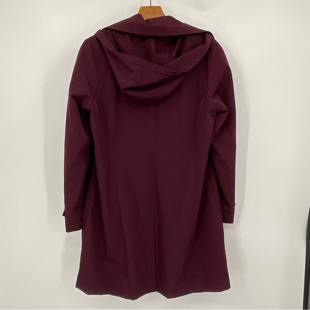 London Fog Womens Hooded Topper Jacket Size Large Burgundy - Picture 6 of 10